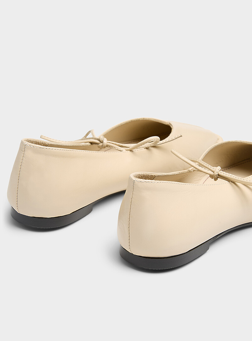 Alohas Black Sway bow leather ballet flats Women for women