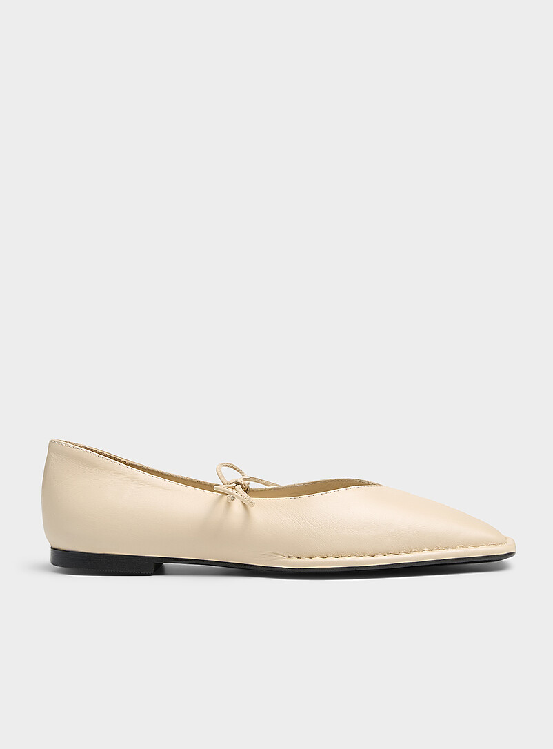 Alohas Black Sway bow leather ballet flats Women for women