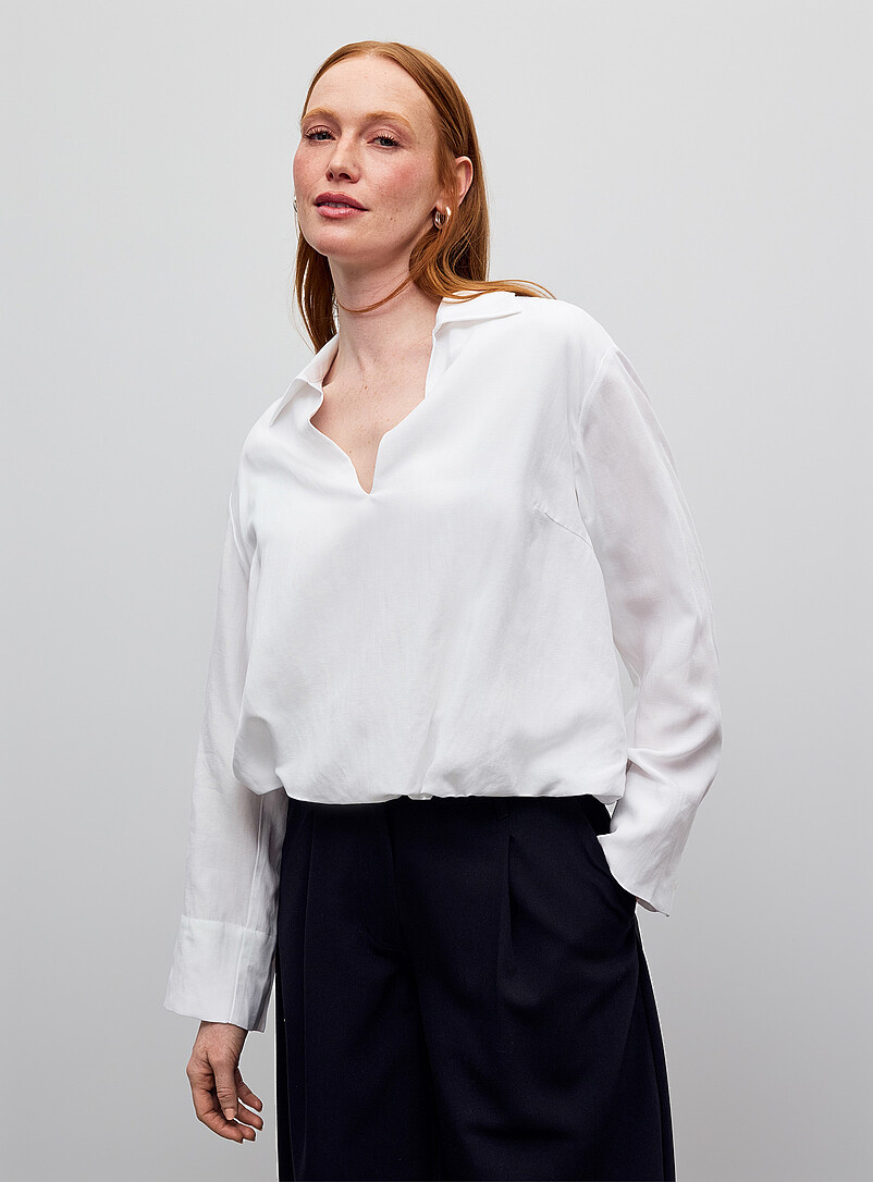 Johnny collar flowy balloon blouse product image 2
