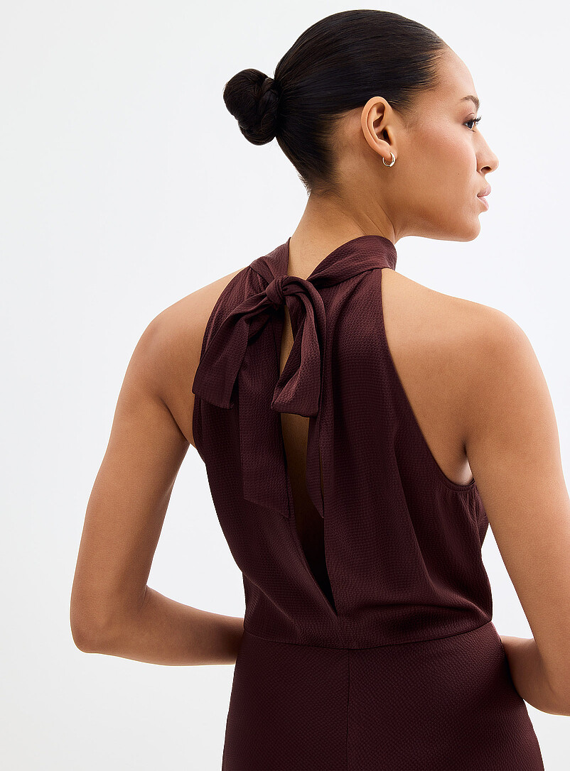 Rheo hammered satin halter dress product image 2