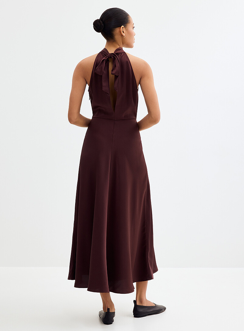 Rheo hammered satin halter dress product image 3