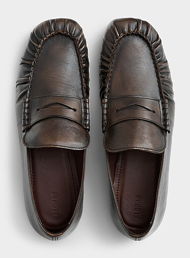 Le fl&acirc;neur penny fronc&eacute; Aven brun Homme