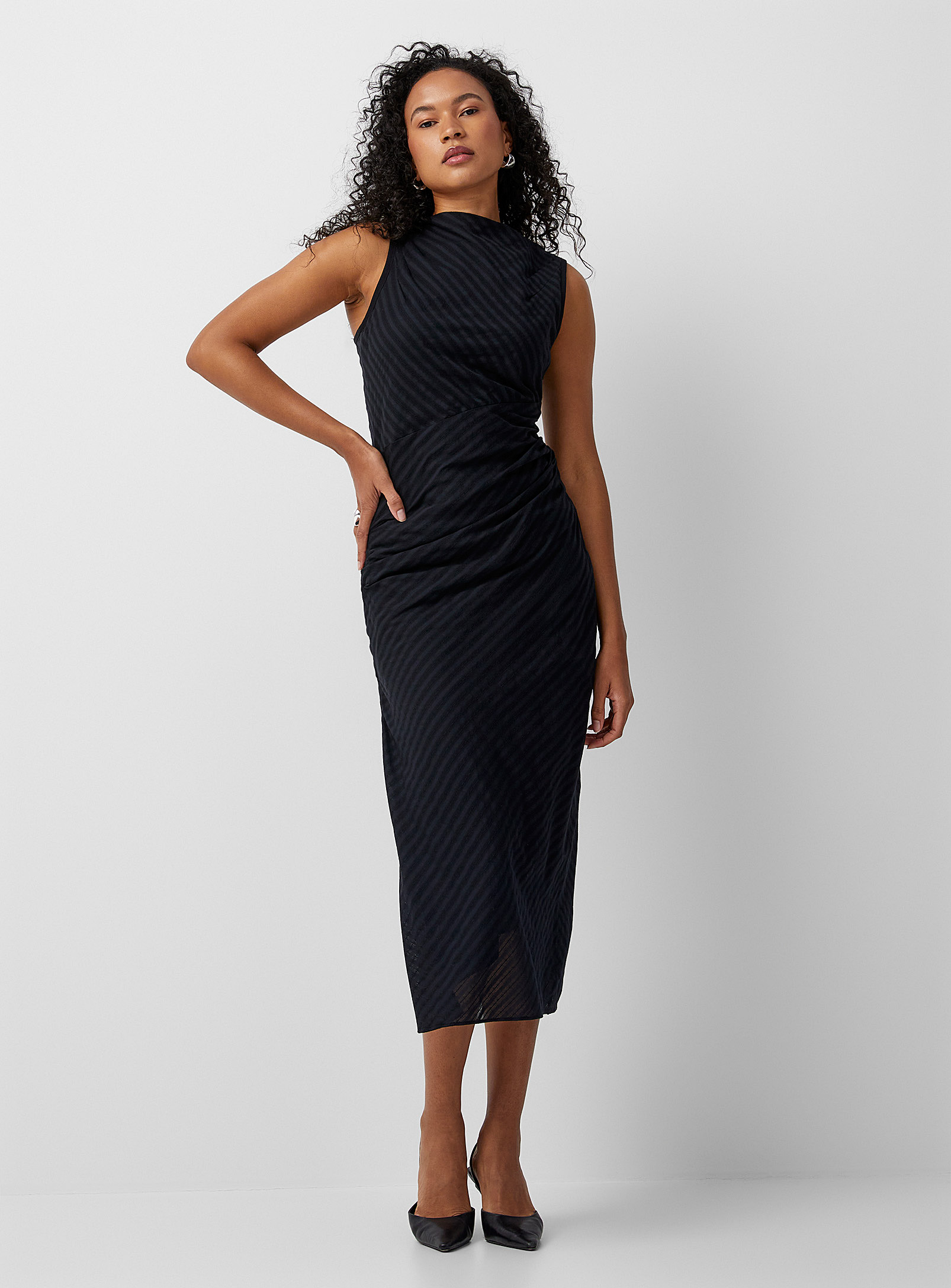 Samsã¸e Samsã¸e Sahira Open-back Ruched Dress In Black