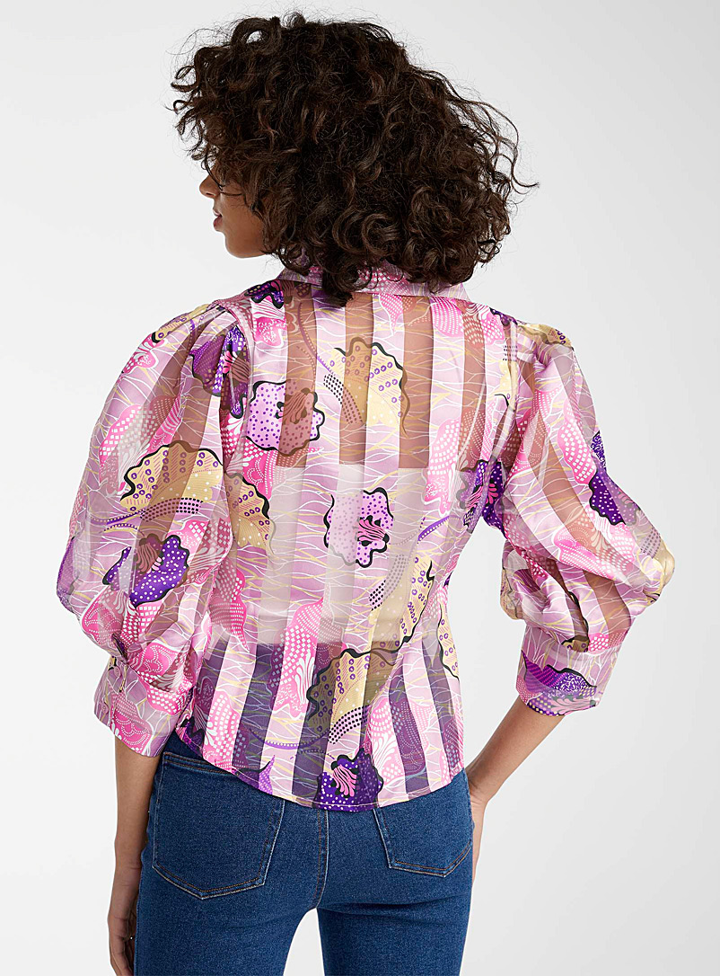 Icône Pink Floral illusion shirt for women