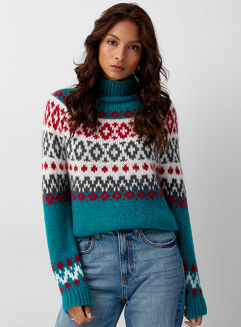 Nordic mock-neck mohair sweater | Icône 