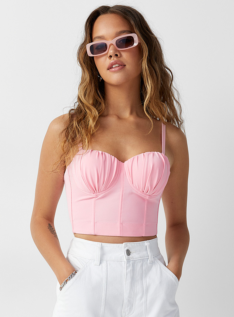 Twik Dusky Pink Satiny structured bustier for women