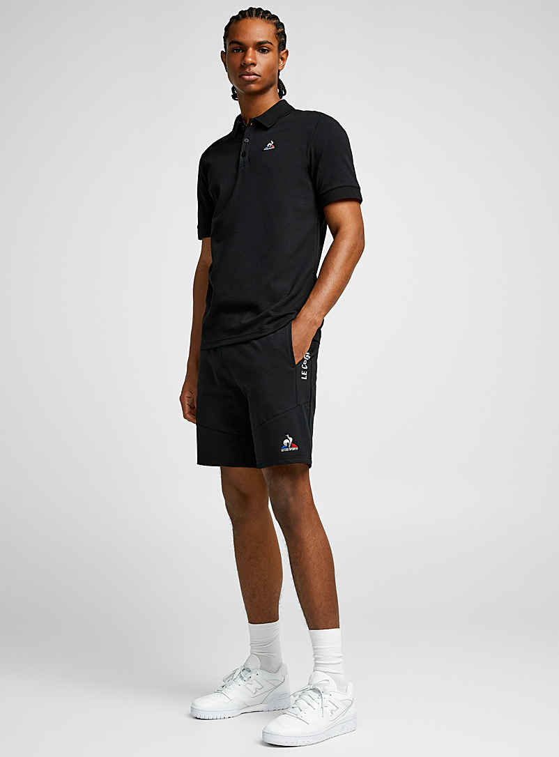Le coq sportif Black Contrast-logo jersey Bermudas for men