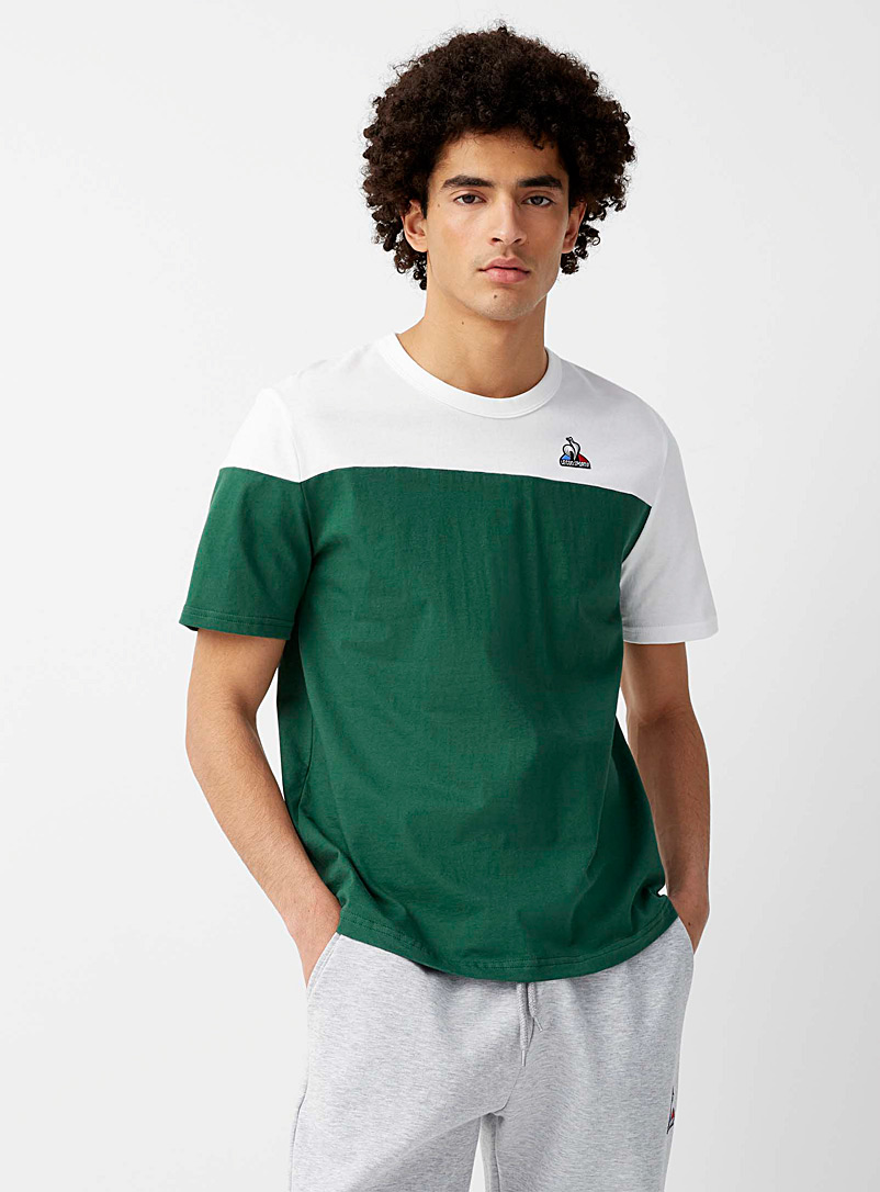 Le coq sportif Green Pigmented green block T-shirt for men