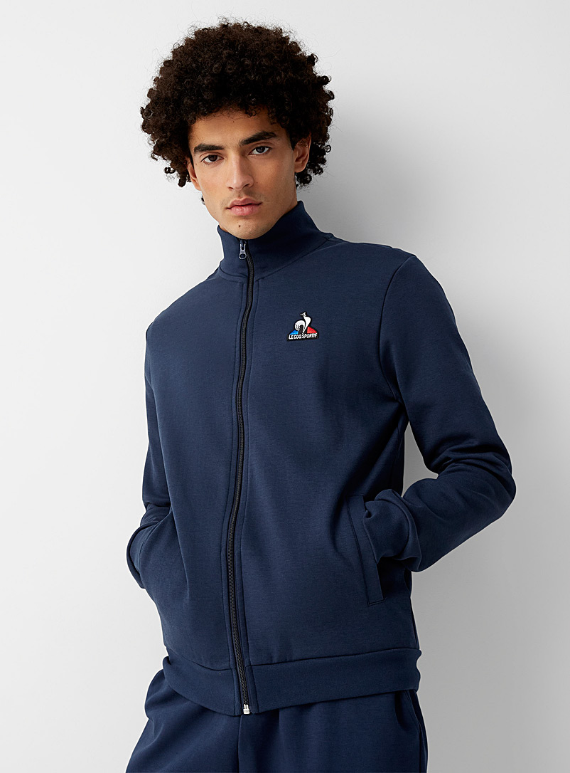 Le coq sportif Marine Blue Structured jersey athletic jacket for men
