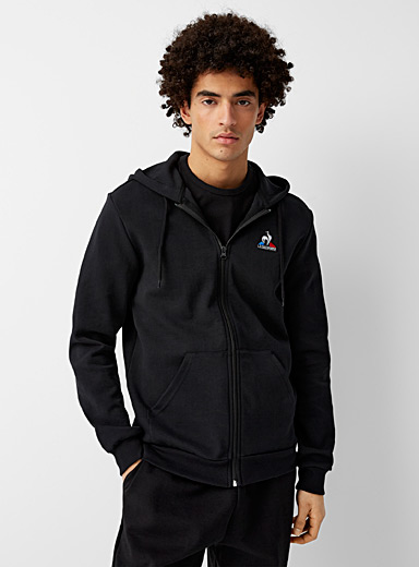 Le coq sportif Black Hooded structured jersey cardigan for men