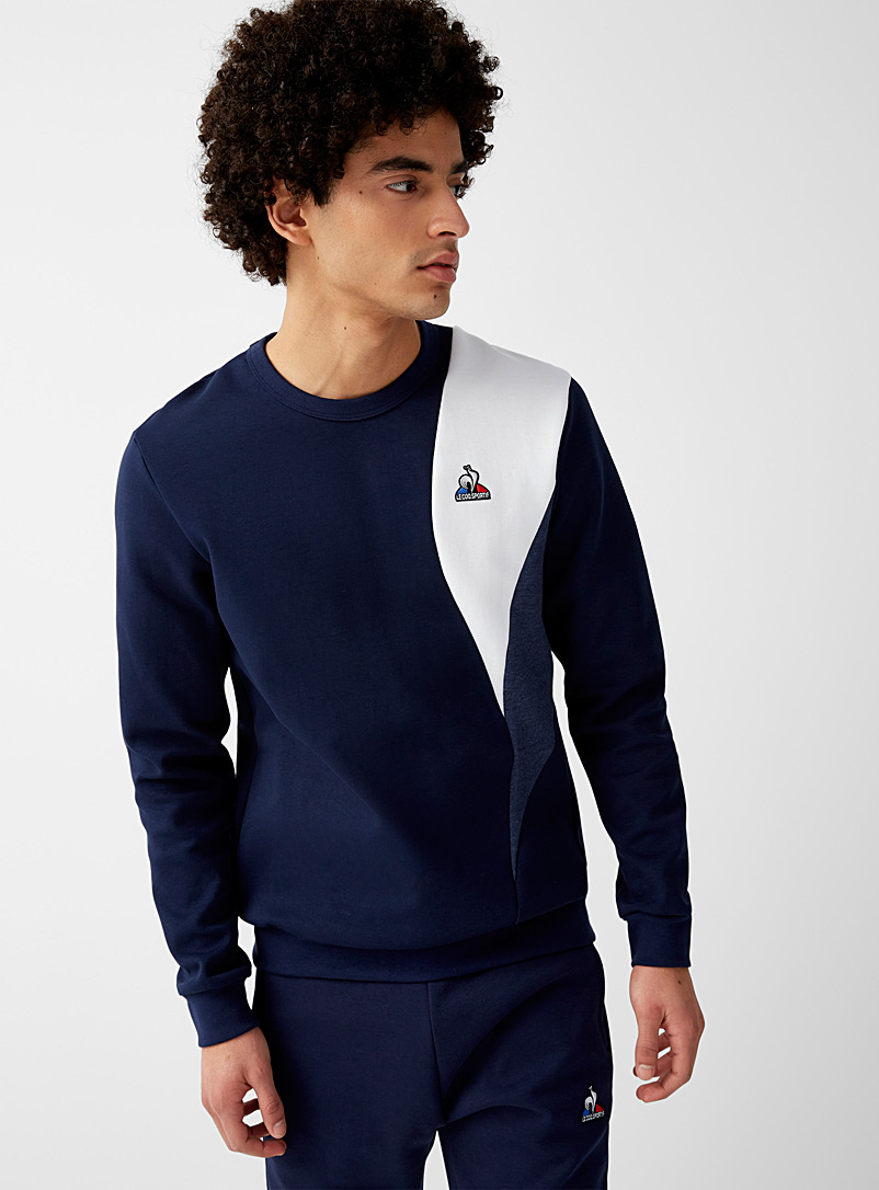 Le coq sportif Dark Blue Curved block sweatshirt for men