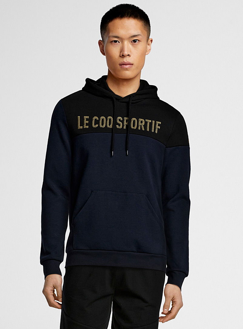 Le coq sportif Navy/Midnight Blue Logo-block hoodie for men