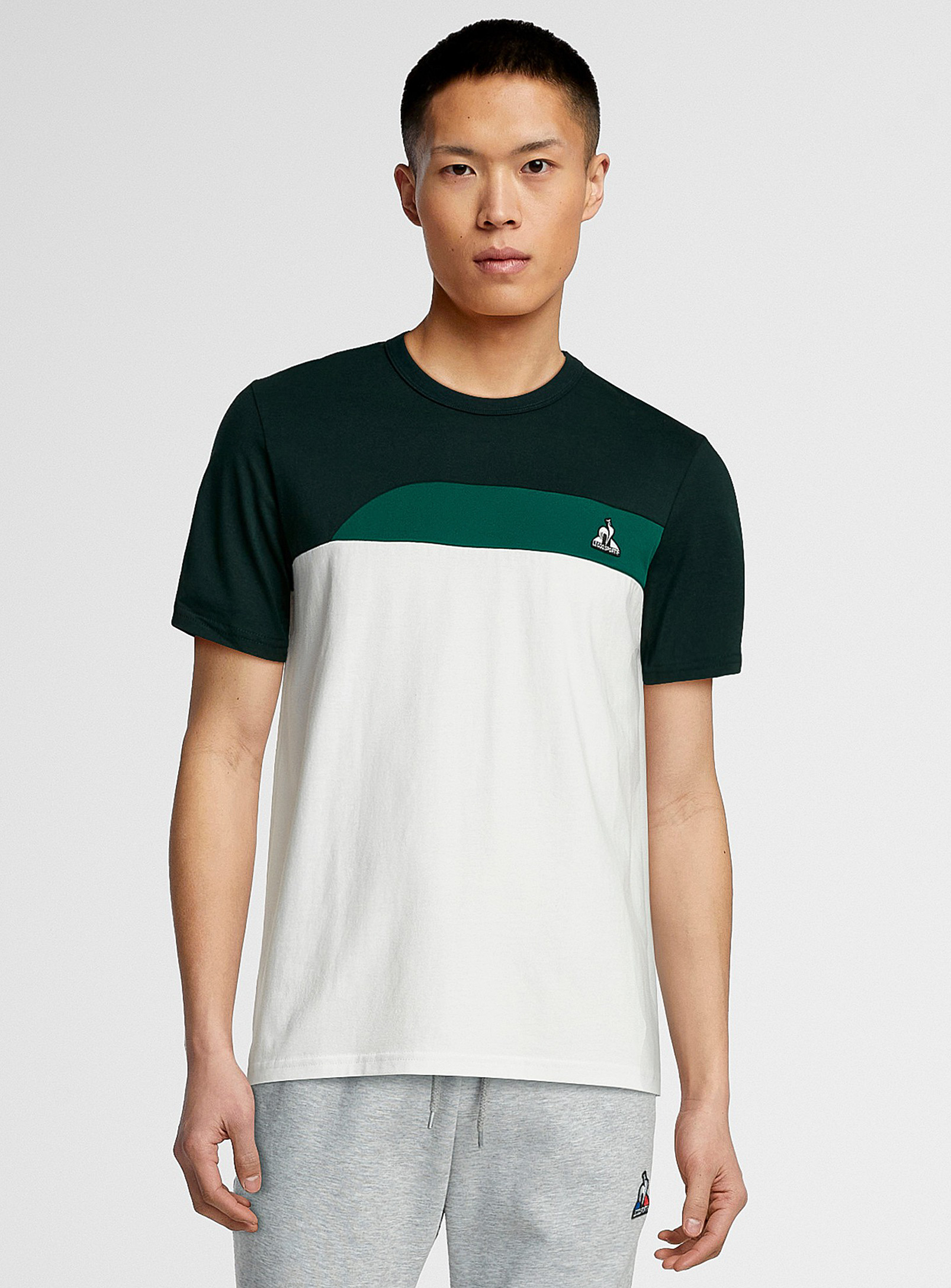 Le Coq Sportif Curved Block T-shirt In Green