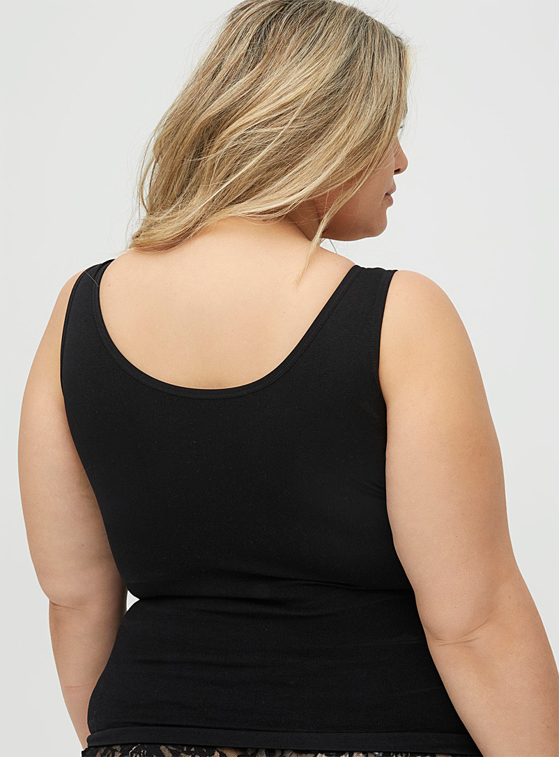 Miiyu White Wide-strap V-neck control cami Plus size for women