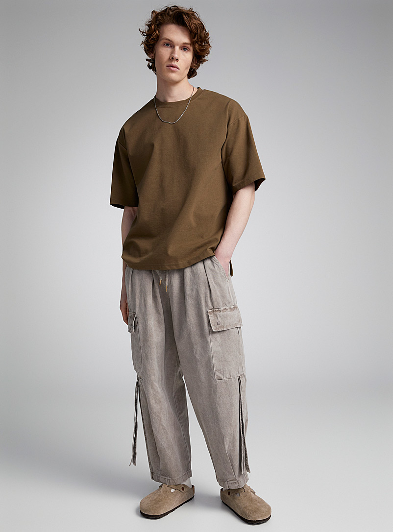 Djab Grey Faded baggy cargo pant Loose tapered fit for men
