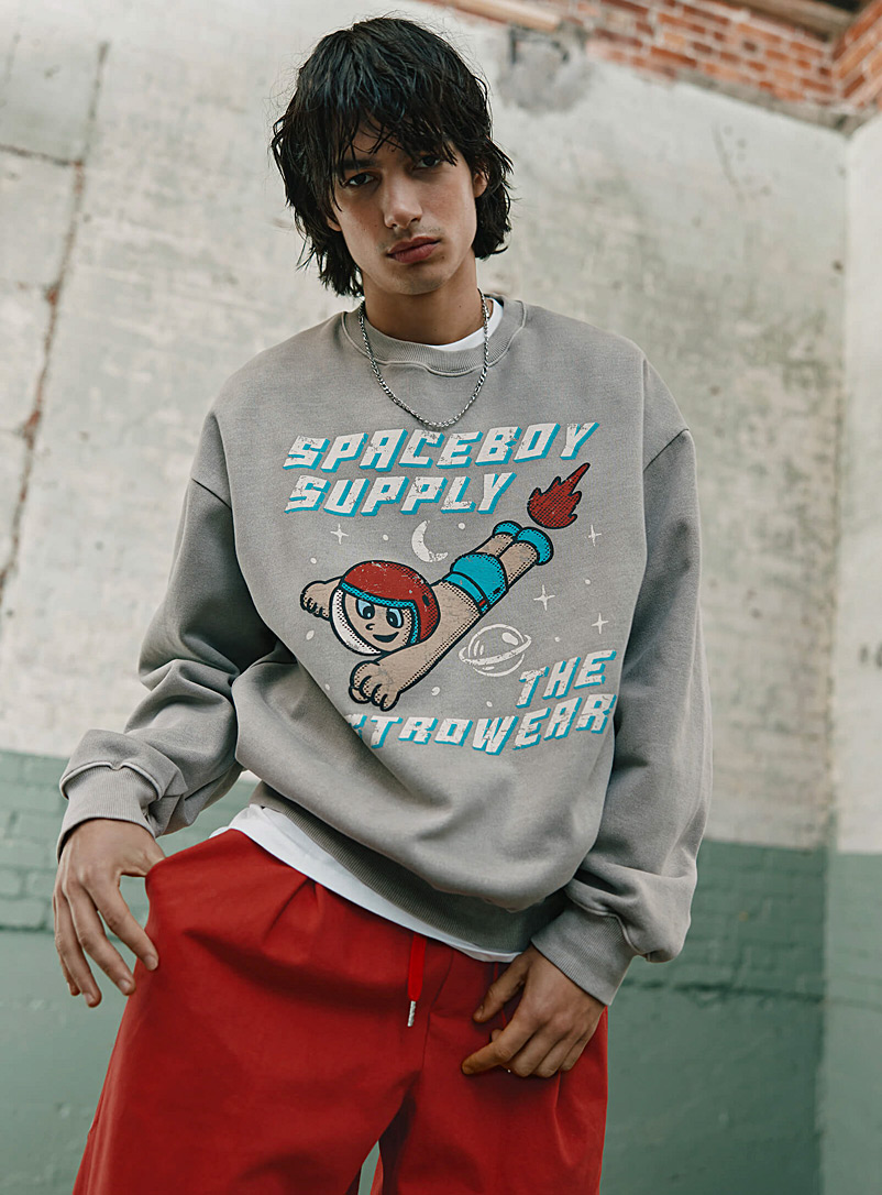 Djab Grey Oversized Spaceboy sweatshirt for men