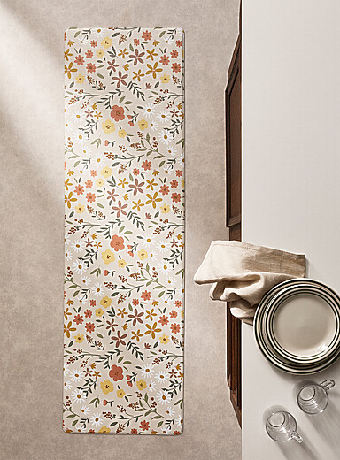 Le tapis de cuisine fleurs chaleureuses 45 x 150 cm