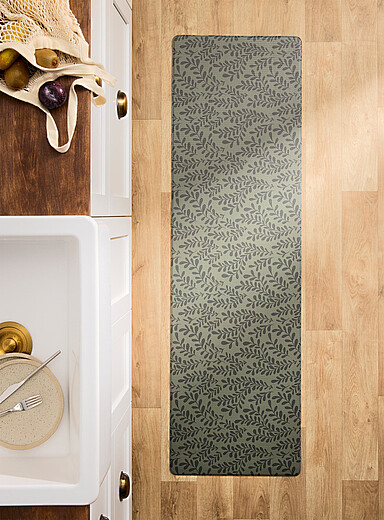Simons Maison: Le tapis de cuisine foug&egrave;res 45 x 150 cm Vert &agrave; motifs