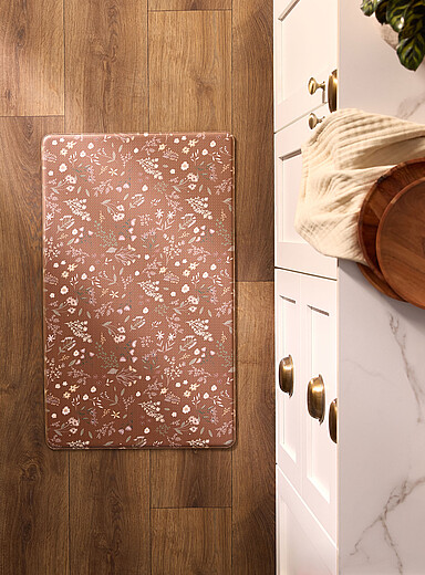 Simons Maison: Le tapis de cuisine fleurs d'automne 46 x 76 cm Brun &agrave; motifs