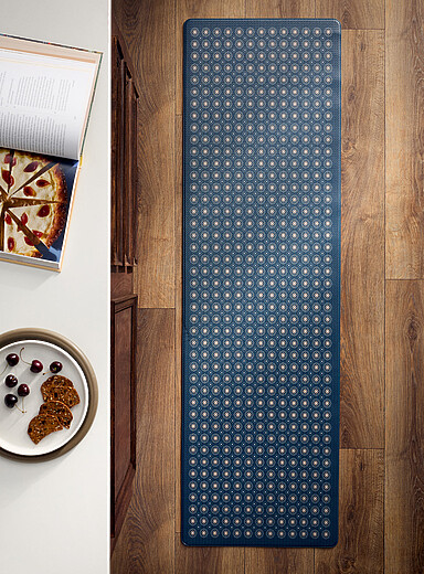 Simons Maison Patterned Blue Floral tiles kitchen mat 45 x 150 cm