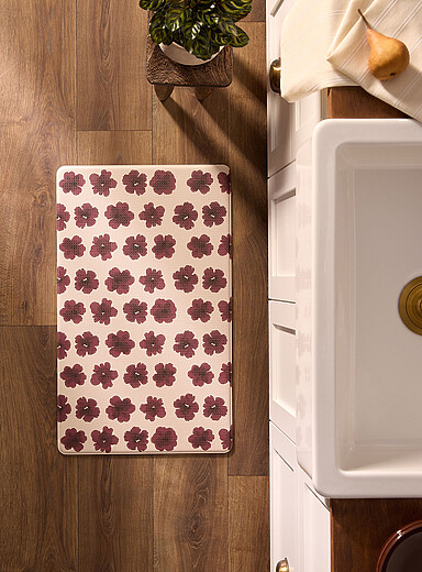迎賓仕様　RugVista 約4×3m 8畳　サマルカンド 50万ノット Burgundy flowers kitchen mat 46 x 76 cm | Simons Maison | | Simons
