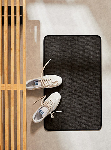 Simons Maison: Le tapis &agrave; chaussures antid&eacute;rapant effet panier 46 x 76 cm Gris ardoise
