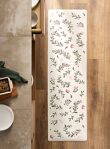 Simons Maison Assorted Mistletoe branches kitchen mat 45 x 150 cm <b>Christmas Collection</b>