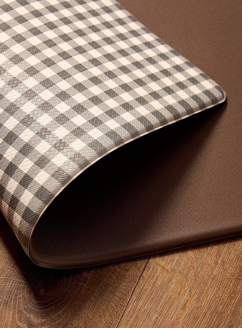 Grey-green gingham checkers kitchen mat 46 x 76 cm product image 2