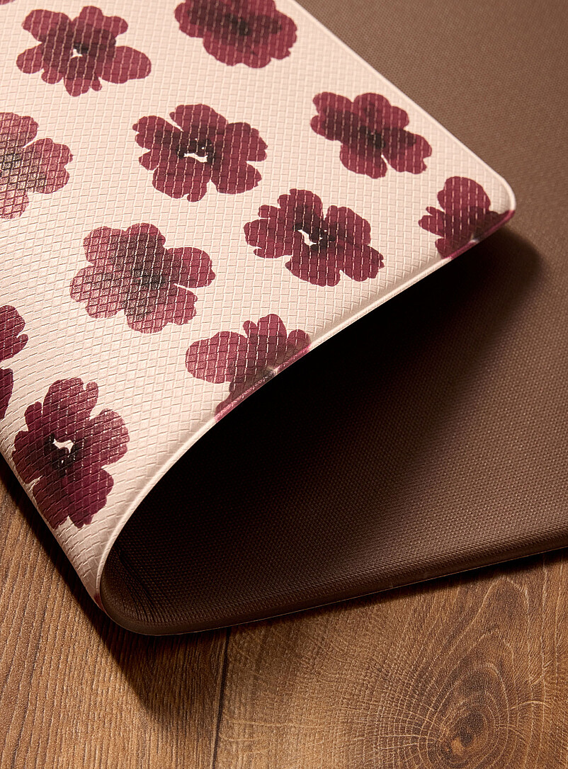 Burgundy flowers kitchen mat 46 x 76 cm product image 2
