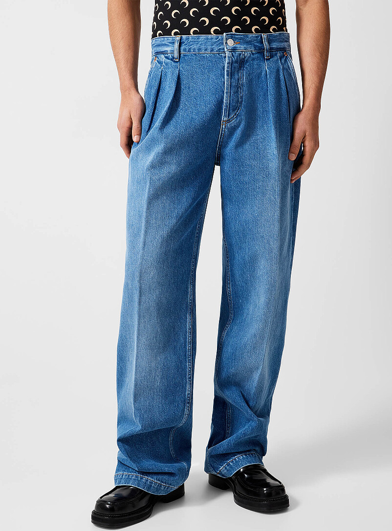 Moon Laser pleated straight jeans | Marine Serre | | Simons