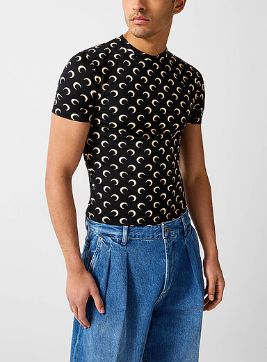 Marine Serre Black Moon printed second-skin T-shirt Unisex for men