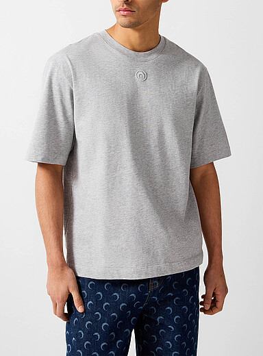 Marine Serre Grey Moon heather gray T-shirt for men