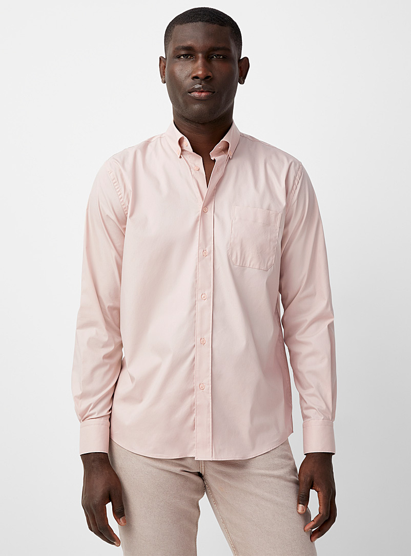 Le 31 Pink Stretch minimalist shirt Comfort fit for men