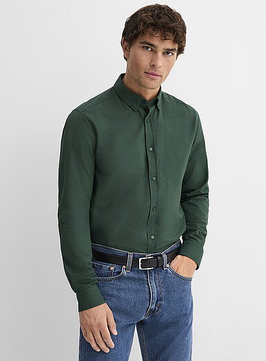 La chemise jacquard ton sur ton <b>Coupe moderne</b>