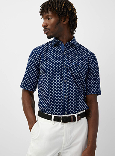 Colourful short-sleeve poplin shirt Modern fit, Le 31