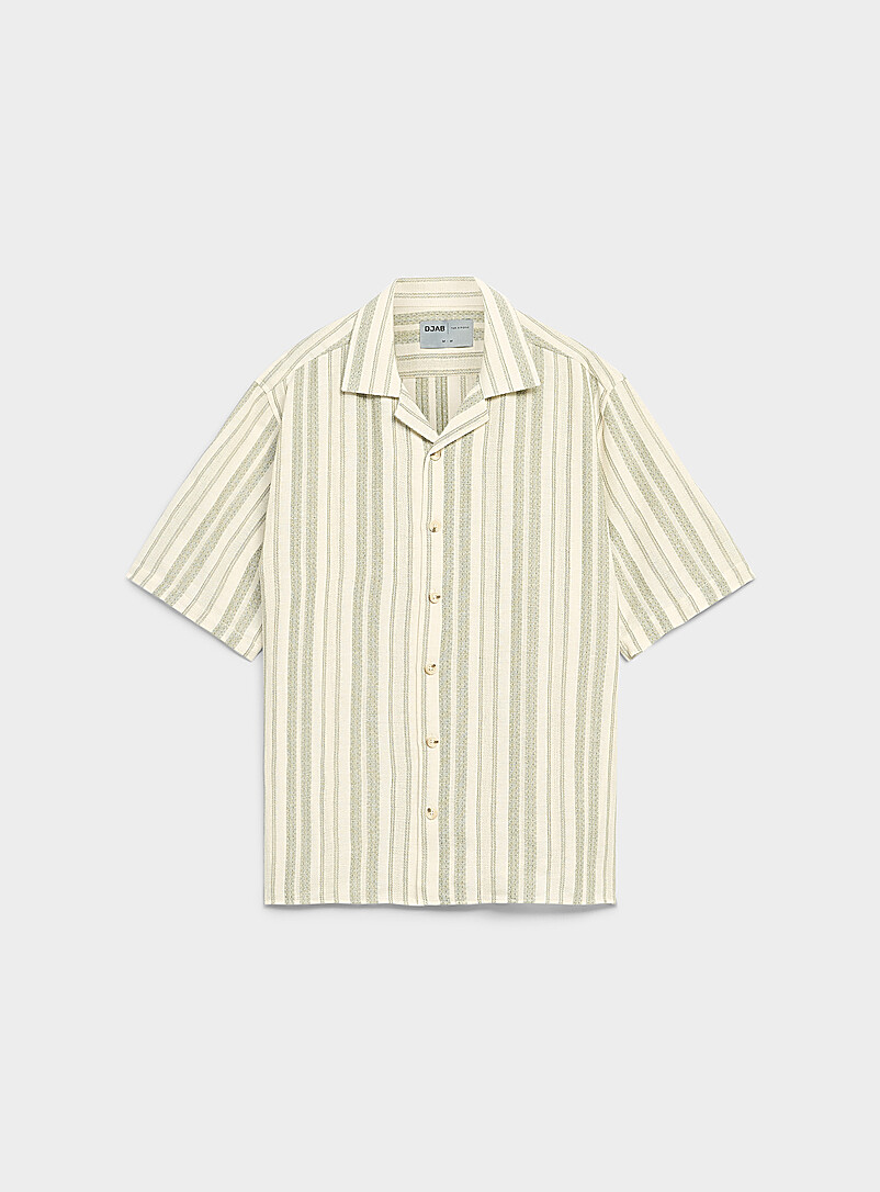 Djab Red Woven-stripe camp shirt for men