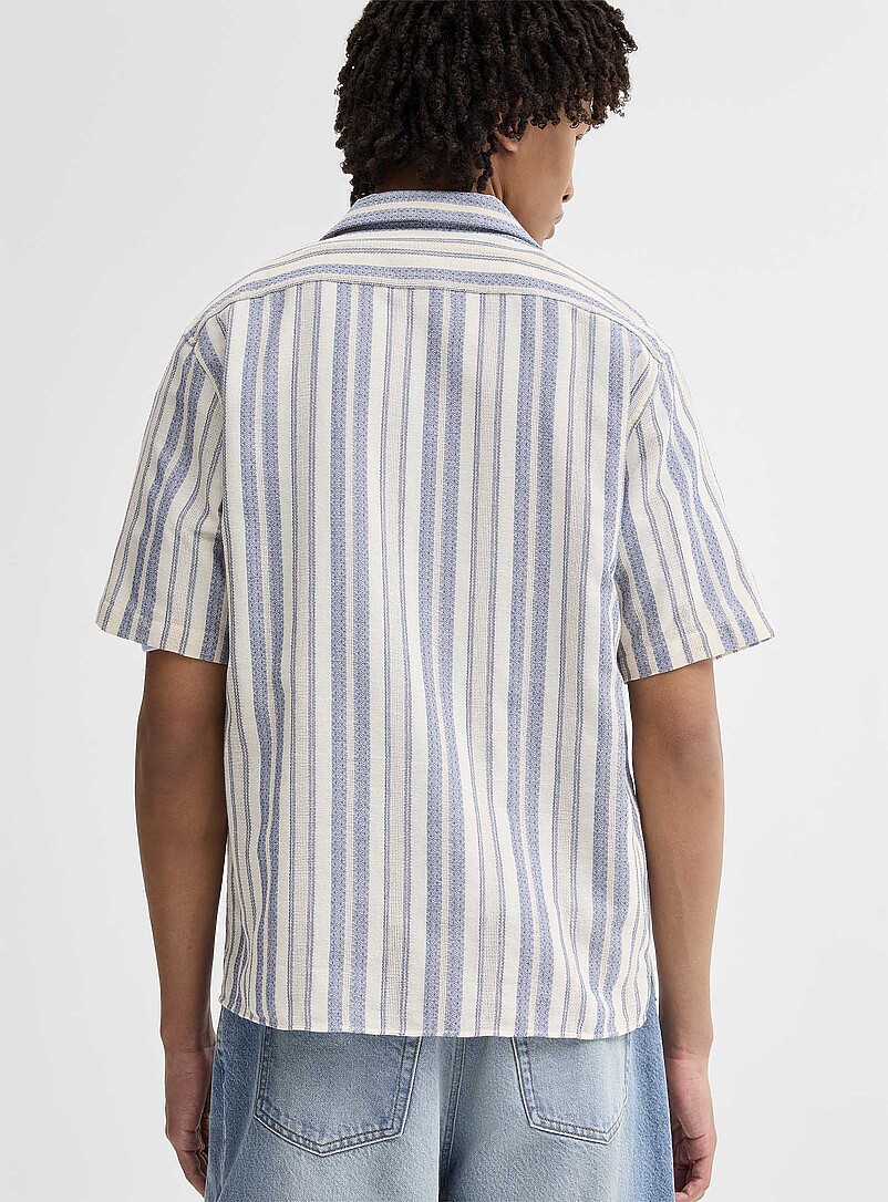 Djab: La chemise cabana rayures tiss&eacute;es Rouge pour homme