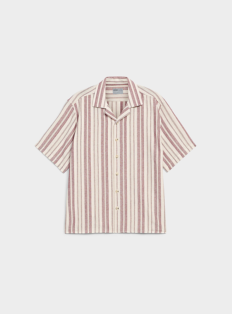 Djab Red Woven-stripe camp shirt for men