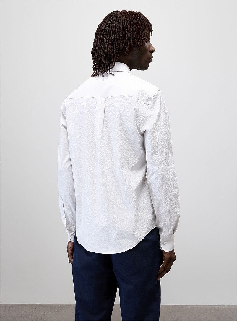 Needle-stripe seersucker shirt Modern fit | Le 31 | Shop Men's
