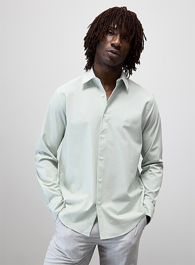 La chemise seersucker rayures aiguilles <b>Coupe moderne</b>