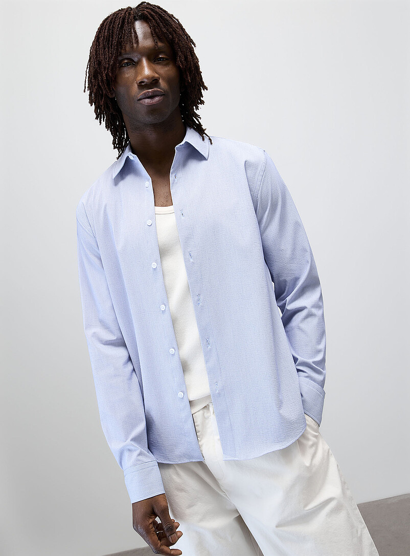 Needle-stripe seersucker shirt Modern fit | Le 31 | Shop Men's