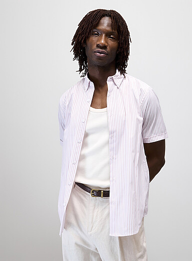 Woven-stripe poplin shirt <b>Modern fit</b>