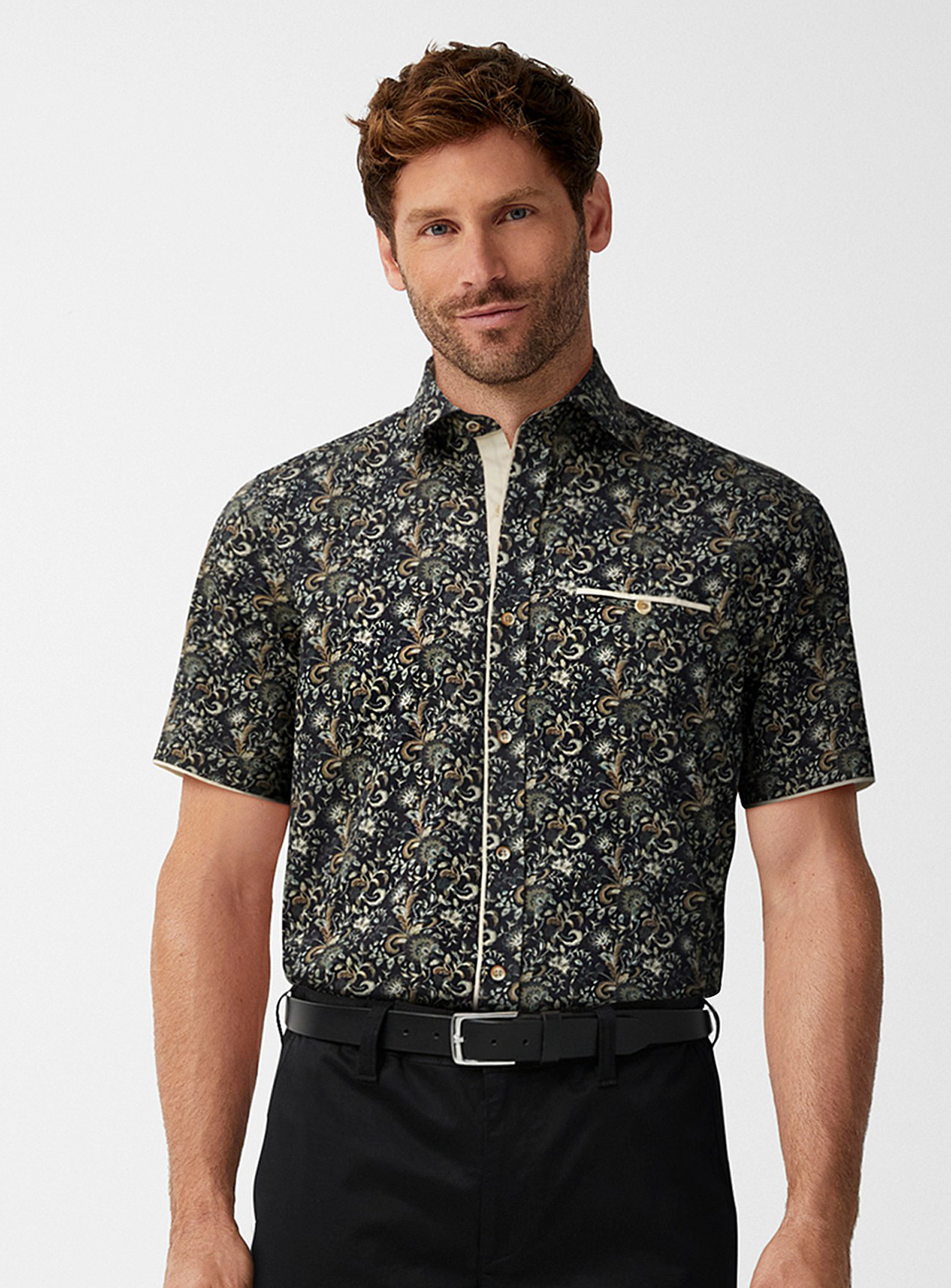 Le 31 - Men's Nocturnal floral paisley shirt Modern fit