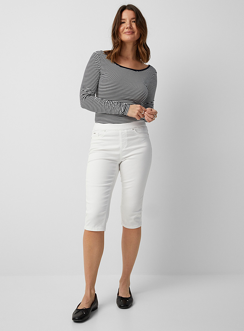 FDJ French Dressing White Elastic waist slim-leg capris for women