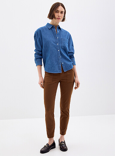 FDJ French Dressing Bronze/Amber Olivia patch pockets ultra stretch jean <b>Fit: Slim leg, regular rise</b> for women