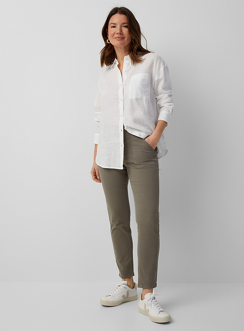 FDJ French Dressing Khaki/Sage/Olive Olivia patch pockets slim-leg pant for women