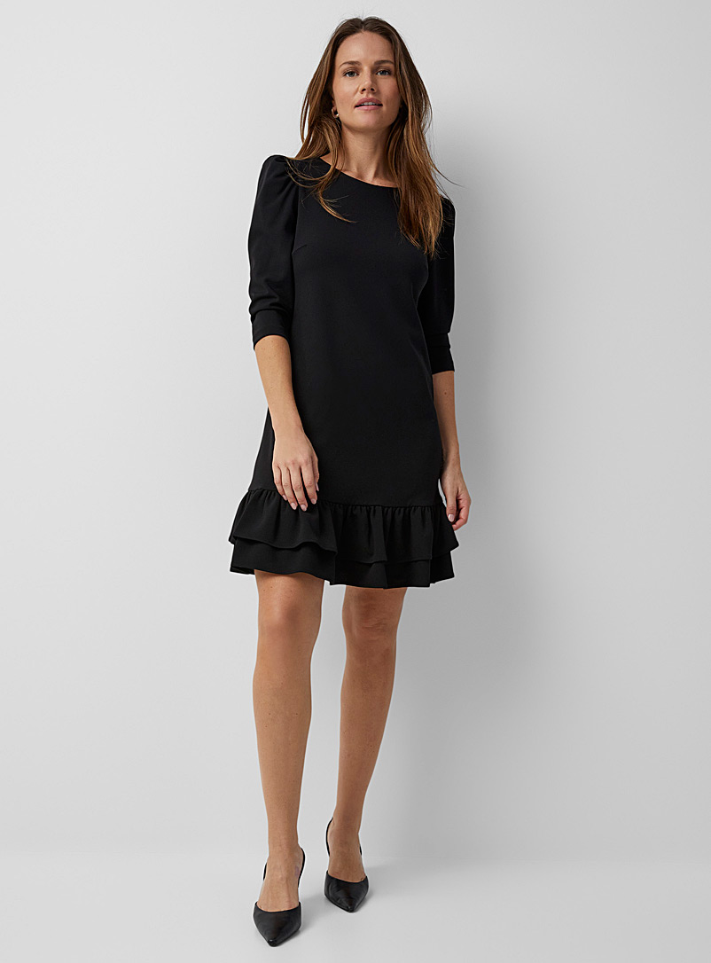 Tommy Hilfiger Black Double ruffles straight-fit dress for women