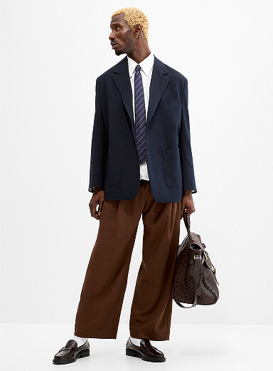 Le 31 Brown Loose pleated loose pant <b>Seoul collection</b> for men