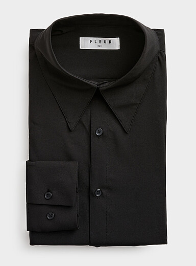 La chemise col &agrave; longues pointes Coupe standard <b>Importation de S&eacute;oul</b>