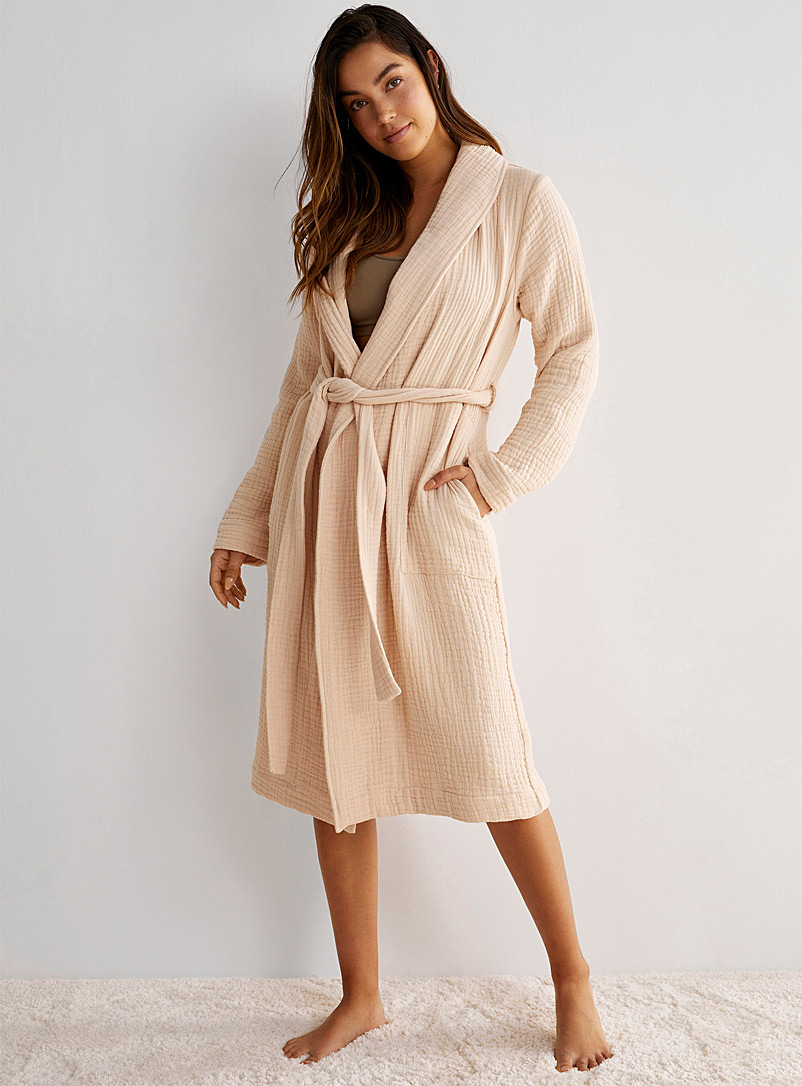 Skin Pink Zoey waffle robe for women
